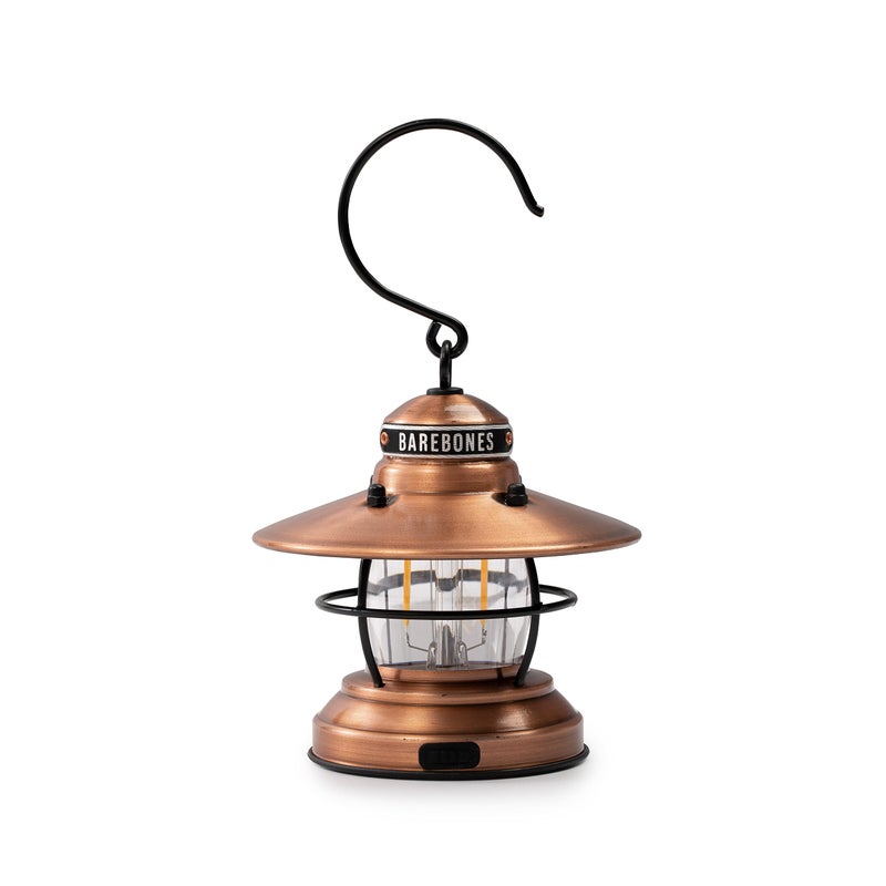 Barebones Edison Mini Lantern â€“ Copper, Vintage LED Camping Lantern with Adjustable Brightness â€“ Compact Weatherproof Outdoor Lantern for Hiking, Tents, Fishing, and Home Decor - Image 1